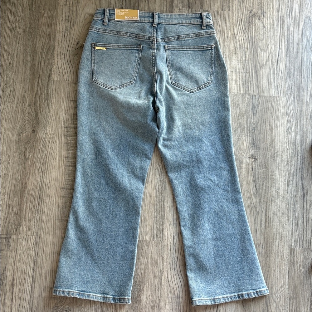 Michael Kors Selma Patch Pocket Cropped Flare Jeans Size 8 NWT - Picture 4 of 8